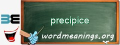 WordMeaning blackboard for precipice